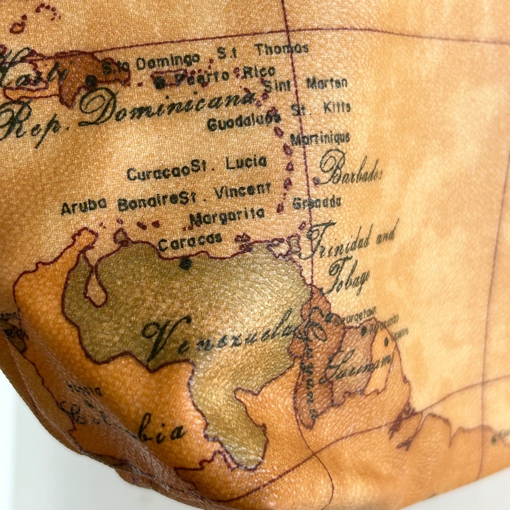 Alviero Martini 1a Classe Classic Map Cosmetic Toiletry Bag Italy World's Fair - Picture 10 of 12